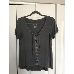 AE Soft and Sexy Lace Up Tee